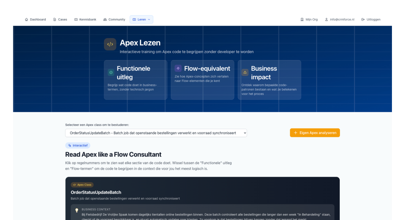 Apex Lezen - begrijp Apex code zonder developer te zijn